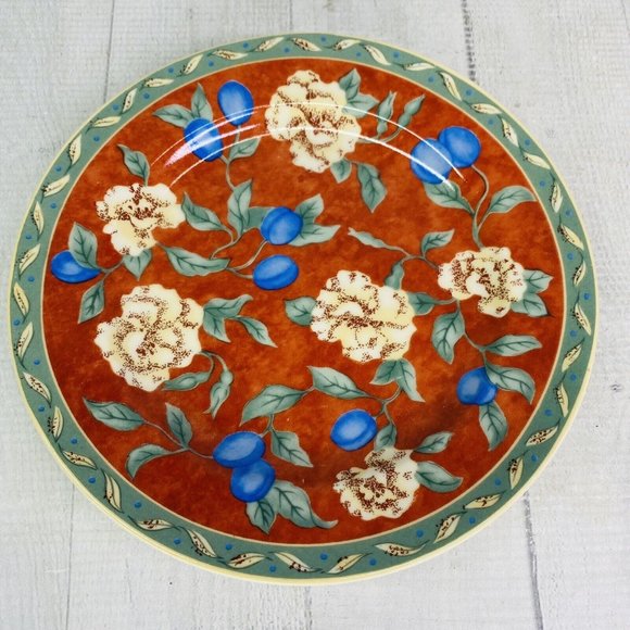 PTS international Interiors PROVENCE Fruit Leaves Porcelain Salad Plates Set 2 - Picture 2 of 16